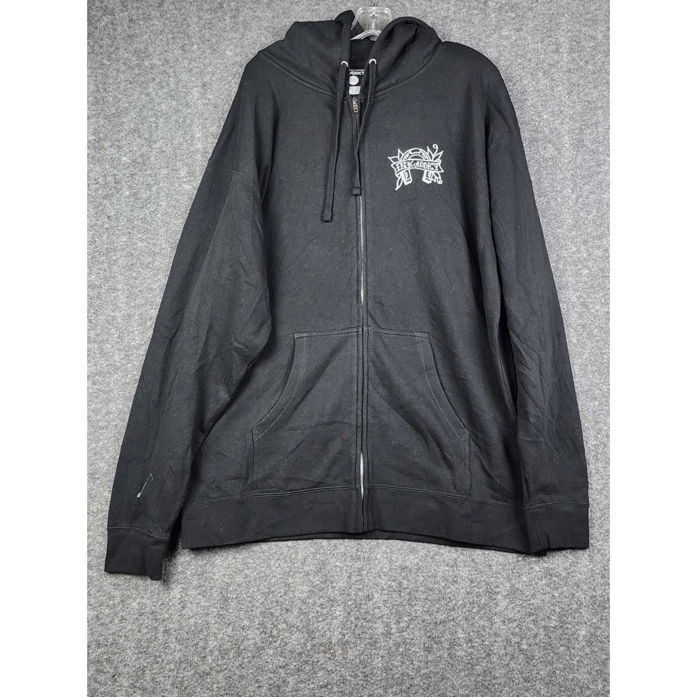 Ink Addict Zip Up Hoodie Mens 2XL Black Tattoo Graphic‎ SS4500Z Hoodie